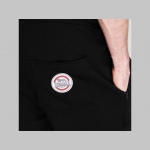 Lonsdale čierne pánske tepláky s vyšívaným logom a zvýrazneným obšívaním vačkov, naspodu bez patentov materiál 100%bavlna